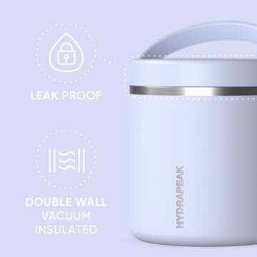 Hydrapeak 25oz Stainless Steel Vacuum Insulated Thermos Food Jar | Kids for Hot and Cold Food, Wide ...