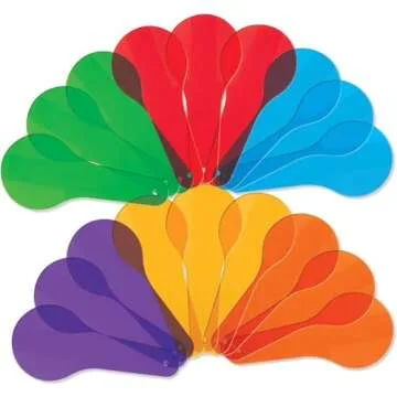 6Pcs Color Paddles, Transparent Color Paddles, Color Learning, Optics Color Filter Plate Montessori Educational Science Educational Painting Color Drawing Cognition Science Education,Color Science