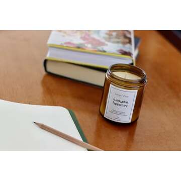 All-Natural Eucalyptus, Peppermint Aromatherapy Essential Oil Candle, Safe for People and Pets, Made...