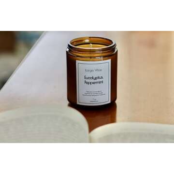 All-Natural Eucalyptus Peppermint Candle - Eco-Friendly & Pet Safe