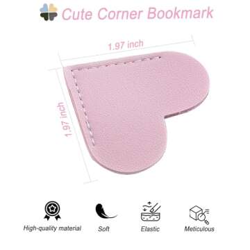 18 PCS Leather Bookmarks for Women with Heart Shape, Cute Corner Bookmark, Book Accessories for Read...