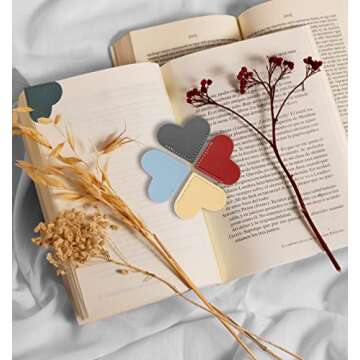 18 PCS Leather Bookmarks for Women with Heart Shape, Cute Corner Bookmark, Book Accessories for Reading Lovers, Book Markers for Women, Bookmarks for Book Lovers by HNQCPCVU (18PCS Heart)
