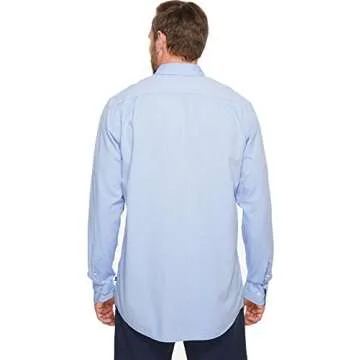 Nautica Men's Big Long Sleeve Button Down Solid Oxford Shirt, French Blue, LT Tall