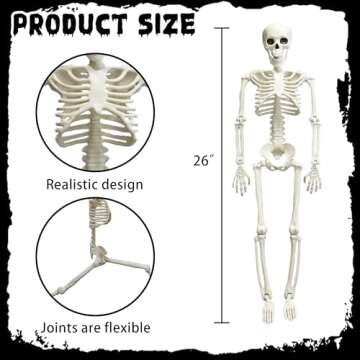 26-Inch NEROSUN Halloween Skeletons for Spooky Decor