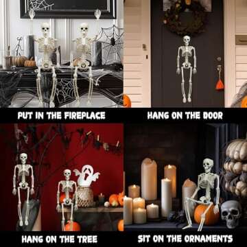 26-Inch NEROSUN Halloween Skeletons for Spooky Decor