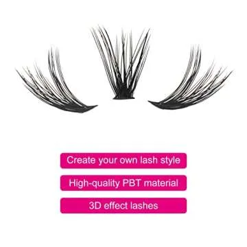 Cluster Lashes 40D DIY Eyelash Extension C Curl Individual Lashes Faux Mink Cluster Eyelash Extensions Black 120pcs Eyelash Clusters Pre Made Volume Lashes Makeup (40D-0.07-C, 8-15mm)