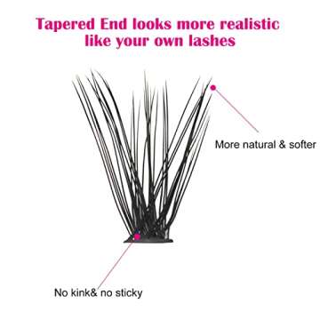Cluster Lashes 40D DIY Eyelash Extension C Curl Individual Lashes Faux Mink Cluster Eyelash Extensions Black 120pcs Eyelash Clusters Pre Made Volume Lashes Makeup (40D-0.07-C, 8-15mm)