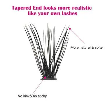 Cluster Lashes 40D DIY Eyelash Extension C Curl Individual Lashes Faux Mink Cluster Eyelash Extensions Black 120pcs Eyelash Clusters Pre Made Volume Lashes Makeup (40D-0.07-C, 8-15mm)