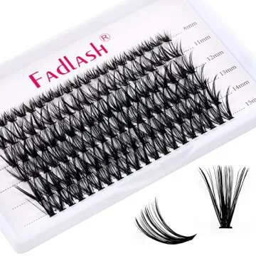 Cluster Lashes 40D DIY Eyelash Extension C Curl Individual Lashes Faux Mink Cluster Eyelash Extensions Black 120pcs Eyelash Clusters Pre Made Volume Lashes Makeup (40D-0.07-C, 8-15mm)