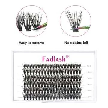Cluster Lashes 40D DIY Eyelash Extension C Curl Individual Lashes Faux Mink Cluster Eyelash Extensions Black 120pcs Eyelash Clusters Pre Made Volume Lashes Makeup (40D-0.07-C, 8-15mm)