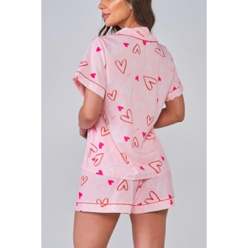 Cute Women's Valentine's Day Pajamas Set in Silk