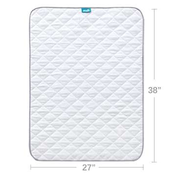 Waterproof Crib Mattress Protector 27" x 38", Non-Slip & Sturdy Mattress Pad Mat, 4 Layers Incontinence Bed Pad for Children Adults, Pets Training Pee Pad, White