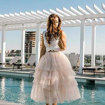 Chicwish Pink Tiered Tulle Skirt for Special Occasions