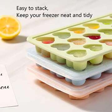 Heart Shaped Ice Cube Tray - Silicone Mold for Unique Ice