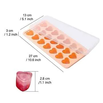 Heart Shaped Ice Cube Tray - Silicone Mold for Unique Ice