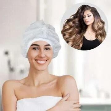 Net Plopping Cap For Drying Curly Hair, Adjustable Hair Plopping Cap With Drawstring Curly Hair Net for Plopping, Net Plopping Diffuser Cap