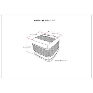 SIMPLIHOME Grady Boho Pouf - Versatile and Stylish