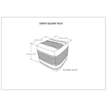 SIMPLIHOME Grady Boho Pouf - Versatile and Stylish