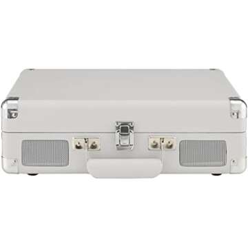 Crosley CR8005F-WS Cruiser Plus Vintage 3-Speed Bluetooth in/Out Suitcase Vinyl Record Player Turntable, White Sand