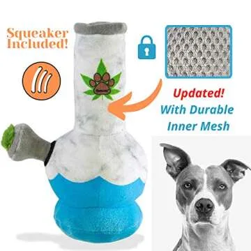 Nestpark Puppy Chiefer 3000 - Funny Dog Toys - Plush Squeaky Weed for Medium, Small and Large - Cute Dog Gifts for Dog Birthday - Cool Stuffed Dog Toys