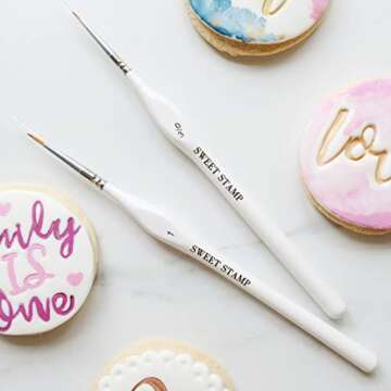 AmyCakes Professional Brush Duo for Cake Decorating