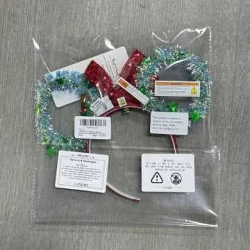 CASDRE Christmas Light up Mouse Ear Headband Xmas Bow Hair Hoop Bell Sparkle Headbands Party Hair Accessories for Women and Girls (A Red Green)