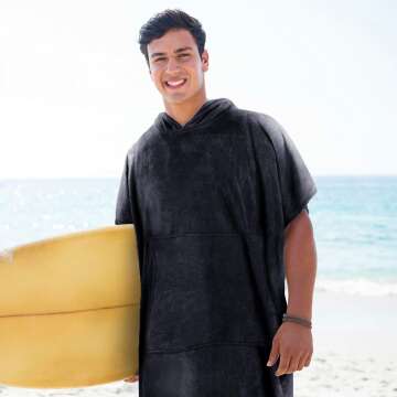 Hooded Surf Poncho for Easy Change & Drying