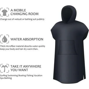 Hooded Surf Poncho for Easy Change & Drying