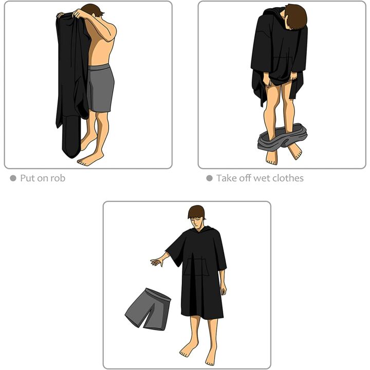 Hooded Surf Poncho for Easy Change & Drying