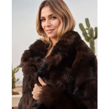 Stylish Tngan Warm Faux Fur Coat for Women - Brown Outerwear