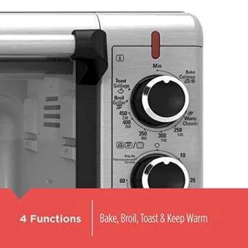 BLACK+DECKER TO3240XSBD 8-Slice Extra-Wide Convection Oven, Stainless Steel, Black, Stainless Steel, Black