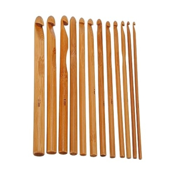 ZXUY 12pcs 6" Bamboo Handle Crochet Hook Set for Knitting & Weaving 3-10mm