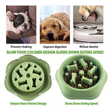 CAISHOW Slow Feeder Dog Bowl Anti Gulping Healthy Eating Interactive Bloat Stop Fun Alternative Non Slip Dog Slow Food Feeding Pet Bowl Slow Eating Healthy Design for Small Medium Size Dogs