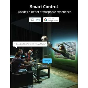 Ailofy Smart TV LED Backlight with Camera for 55-65 inch Screens, 12.5ft TV Backlight Sync to Screen& Music, Color Changing Lights for TV Work with Alexa & Google Assistant, App Control