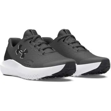 Under Armour Boys' Grade School Surge 4, (101) Castlerock/Anthracite/Anthracite, 4, US
