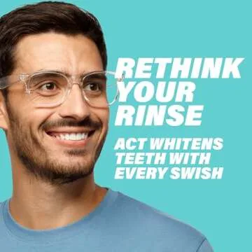 ACT Whitening + Anticavity Fluoride Mouthwash 16.9 fl. oz. With Zero Alcohol, Dye Free, Gentle Mint