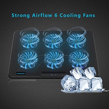 LIANGSTAR Laptop Cooling Pad with Six Quiet Fans and Adjustable Settings