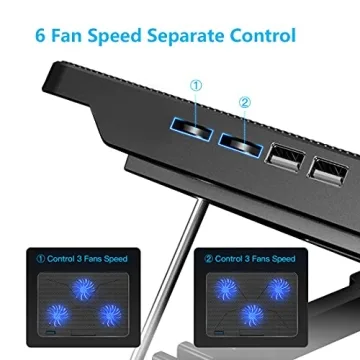 LIANGSTAR Laptop Cooling Pad with Six Quiet Fans and Adjustable Settings
