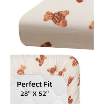 Fitted Baby Crib Sheets Bear & Buffalo Check Set for All