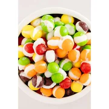 Freeze Dried Skittles Fruit Crunch Original candy 4oz gift bag strawberry, green apple, grape, lemon, lime orange crunchy sweet treat snack food storage RJ Pantry freeze dried candy