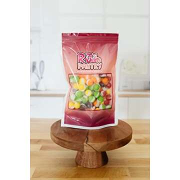 Freeze Dried Skittles Fruit Crunch Original candy 4oz gift bag strawberry, green apple, grape, lemon, lime orange crunchy sweet treat snack food storage RJ Pantry freeze dried candy