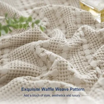 Elegant PHF 100% Cotton Waffle Weave Euro Shams 2 Pack