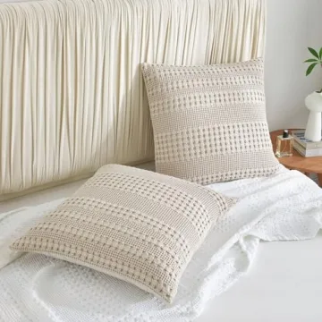 Elegant PHF 100% Cotton Waffle Weave Euro Shams 2 Pack