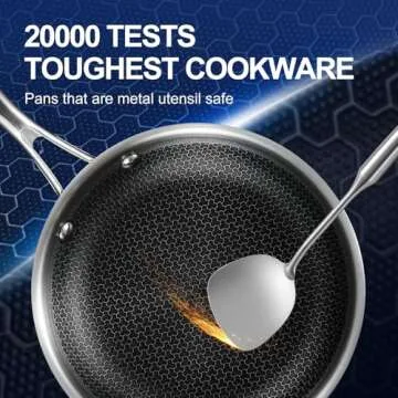 DELUXE Hybrid Nonstick Fry Pan Set 5-Piece, 8, 10 and 12-Inch Frying Pan Cookware Set with Glass Lids, Skillet with Stay-Cool Handles, Dishwasher&Oven Safe, PFOA Free Compatible with All Cooktops