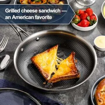 DELUXE Hybrid Nonstick Fry Pan Set 5-Piece, 8, 10 and 12-Inch Frying Pan Cookware Set with Glass Lids, Skillet with Stay-Cool Handles, Dishwasher&Oven Safe, PFOA Free Compatible with All Cooktops