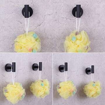 GERZWY Modern Matte Black 4-Piece Bathroom Hardware Set 12-Inch Towel Bar Toilet Paper Holder and 2X Towel Hook Wall Mounted SUS 304 Stainless Steel