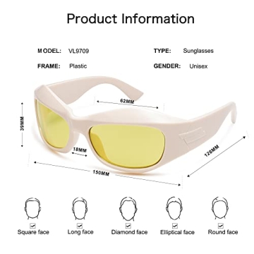 Trendy VANLINKER Wrap Around Sunglasses for Men and Women