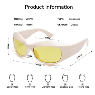 Trendy VANLINKER Wrap Around Sunglasses for Men and Women