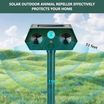 Ultrasonic Animal Repeller - Solar Powered Yard Protection