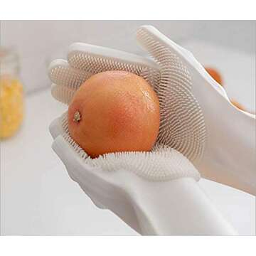 Yinceber Silicone Washing Cleaning Sponge Gloves, Dog Care, Silicone Reusable Rubber Brush Scrubber ...